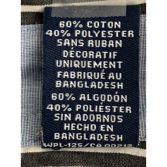 Chaps Est. 1978 Mens Long Sleeve White Gray Striped Button-Down Shirt Large - Picture 12 of 12